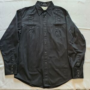 Vintage Roper Black Pearl Snap Western Shirt Size Large Cowboy
